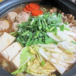 レンコン肉団子の味噌鍋